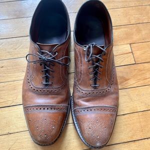 Allen Edmonds Strand dress shoe brown tan brogue oxford lace up leather 11.5 D